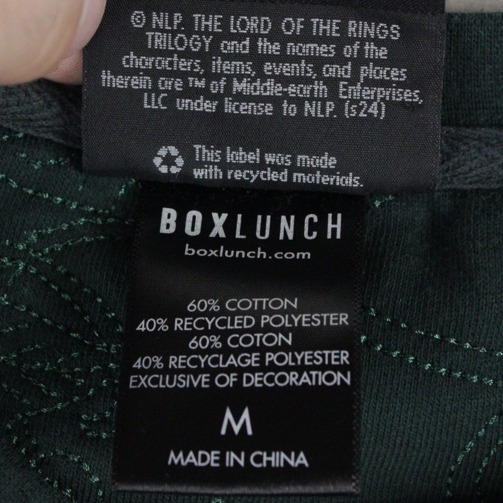 BoxLunch Lord of the Rings Sweatshirt Men's Medium Embroidered Green Crewneck - Picture 5 of 11